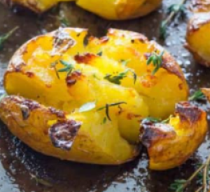 Smashed Potatoes an Pilzsauce