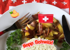 Speck mit Pfirsisch